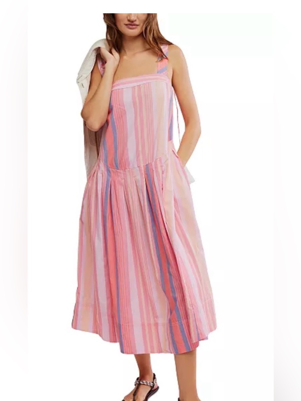 NWT Free People Primavera Striped Cotton Midi Dress Size Small